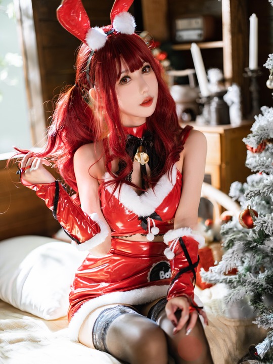 仙女月 红色圣诞兔