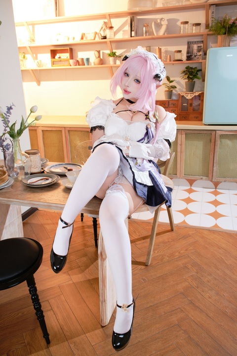 胡桃猫 · 爱莉希雅女仆｜125P+3V · 粉色妖精小姐的专属服务-漫图社
