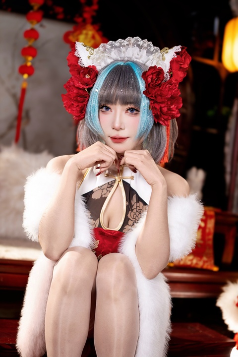 Money冷冷 · 碧蓝航线 柴郡 新年旗袍｜61P · 皇家女仆的新春雅韵-漫图社